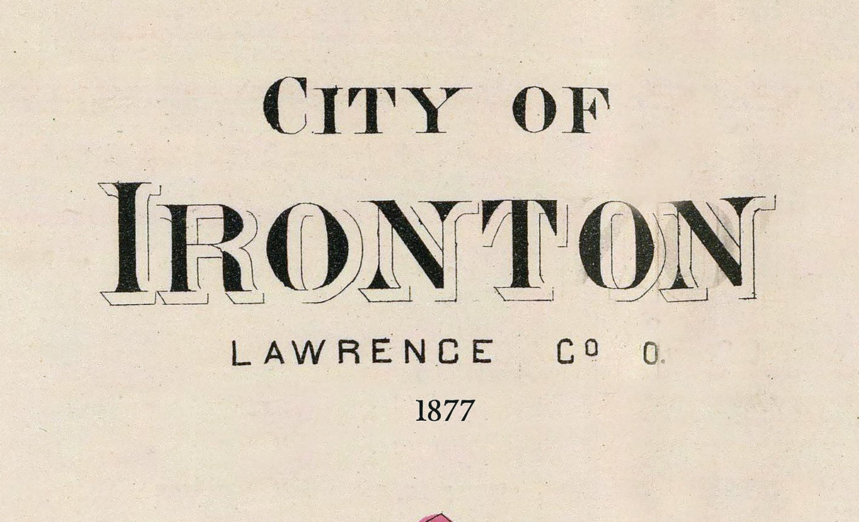 1877 Map of Ironton Lawrence County Ohio