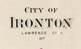 1877 Map of Ironton Lawrence County Ohio