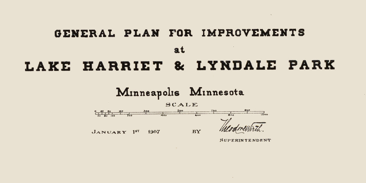 1907 Map of Lake Harriet Minnesota
