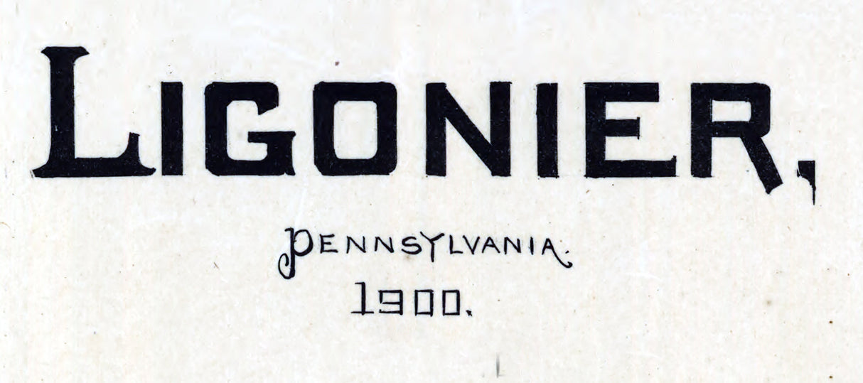 1900 Panoramic Map of Ligonier Westmoreland County Pennsylvania