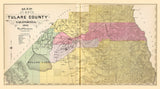 1892 Map of Tulare County California