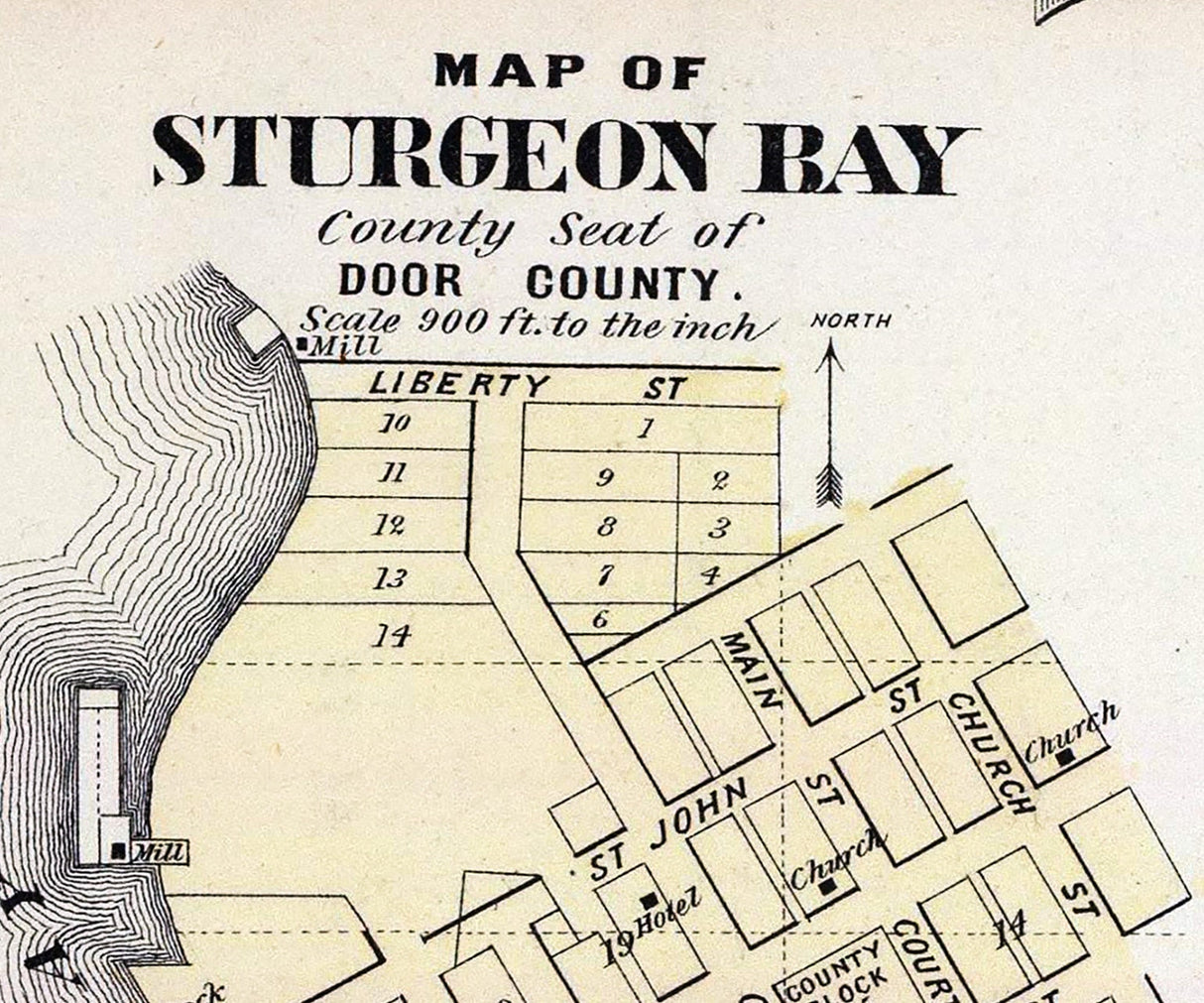 1878 Map of Door County Wisconsin