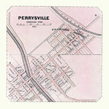 1861 Town Map of Perrysville Ashland County Ohio