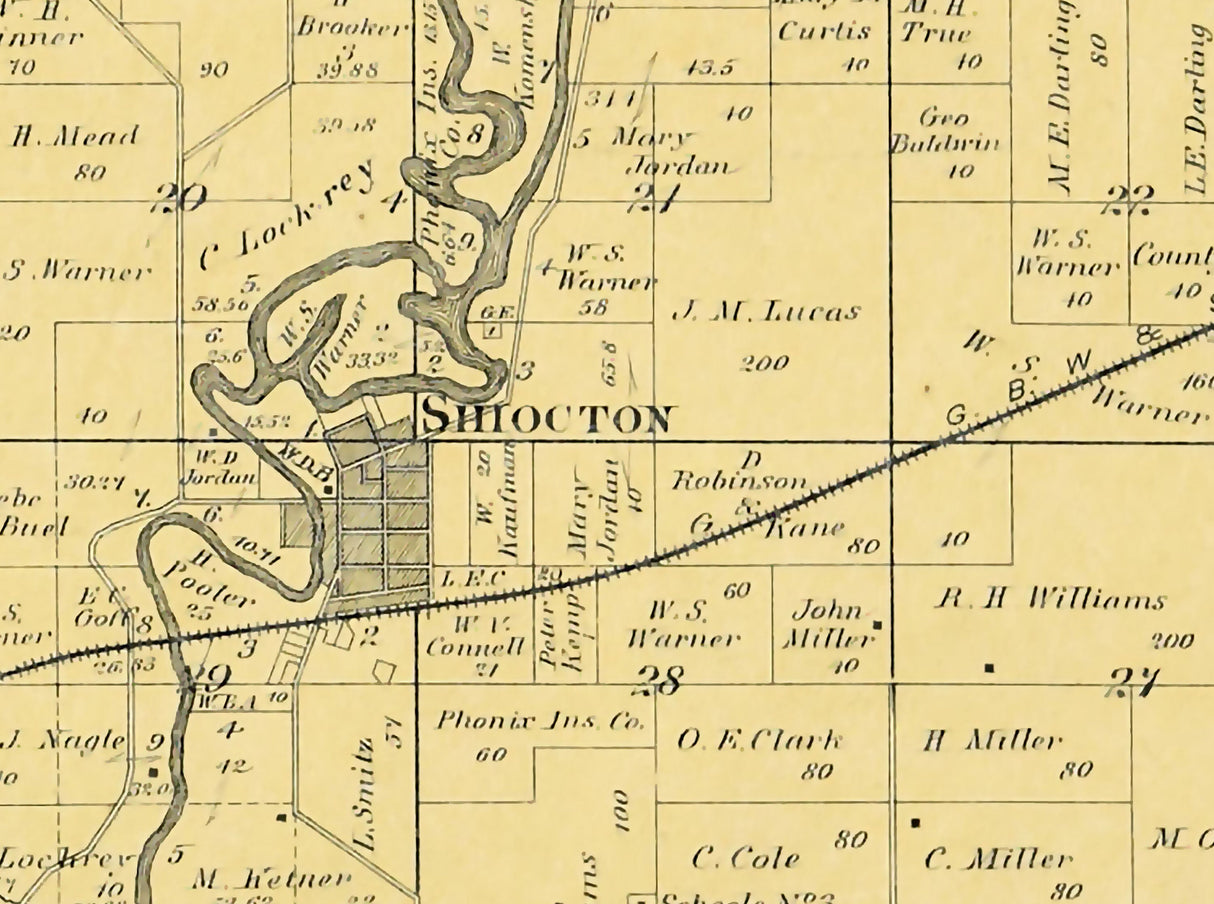 1889 Map of Bovina Township Outagamie County Wisconsin