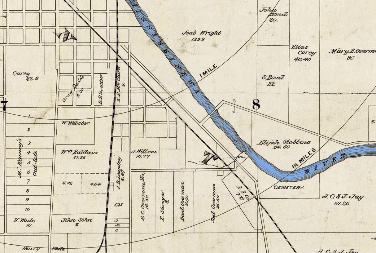 1887 Map of Marion Grant County Indiana