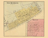 1877 Town Map of New Richmond Clermont County Ohio Moscow