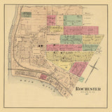 1877 Town Map of Rochester Beaver County PA