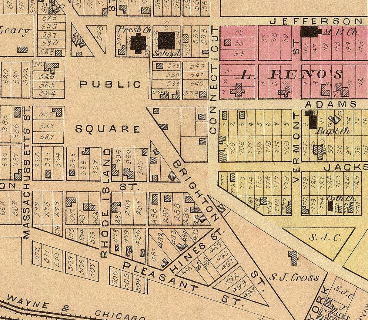 1877 Town Map of Rochester Beaver County PA