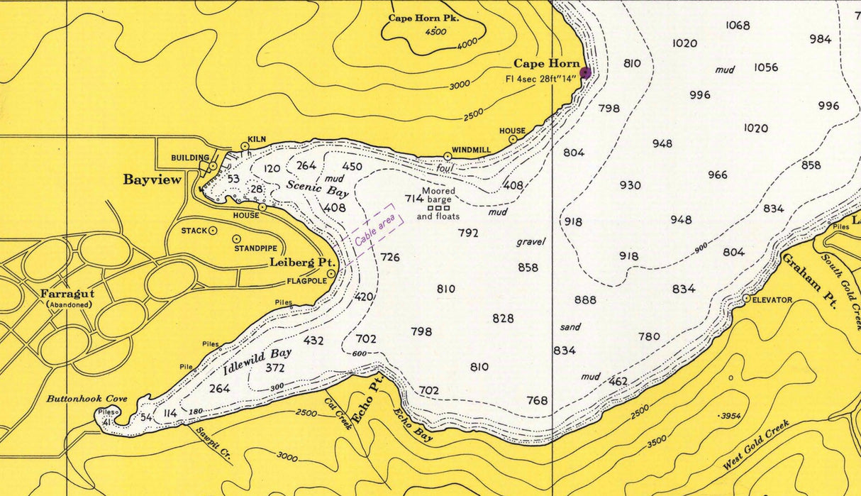 1965 Nautical Chart of Lake Pend Oreille Idaho