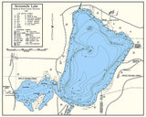 1967 Map of Sevenmile Lake Oneida and Forest County Wisconsin