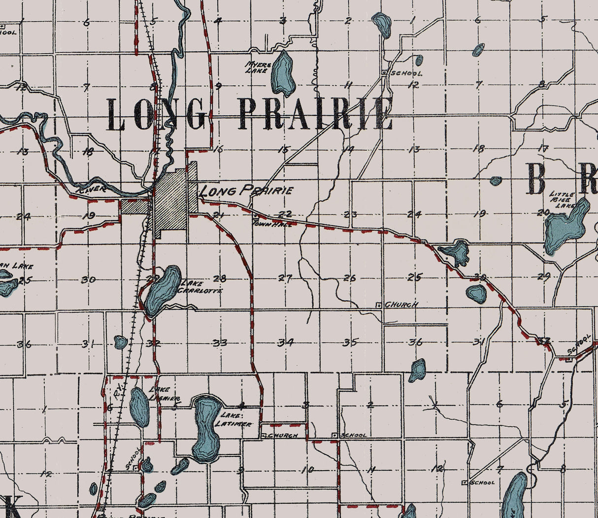 1913 Map of Todd County Minnesota