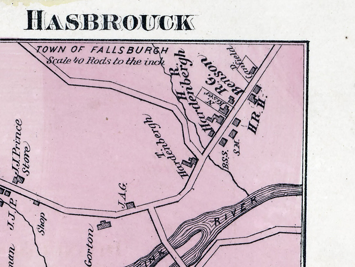 1875 Map of Fallsburgh Township Sullivan County New York