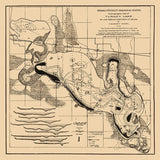 1895 Map of Wawasee Lake Kosciusko County Indiana