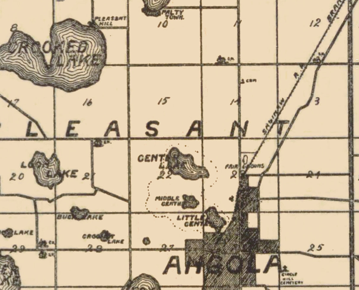 1900 Map of Steuben County Indiana