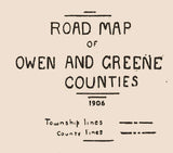 1906 Map of Owen and Greene County Indiana