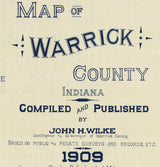 1909 Farm Line Map of Warrick County Indiana