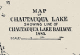 1885 Map of Chautauqua Lake New York