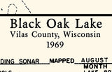 1969 Map of Black Oak Lake Vilas County Wisconsin