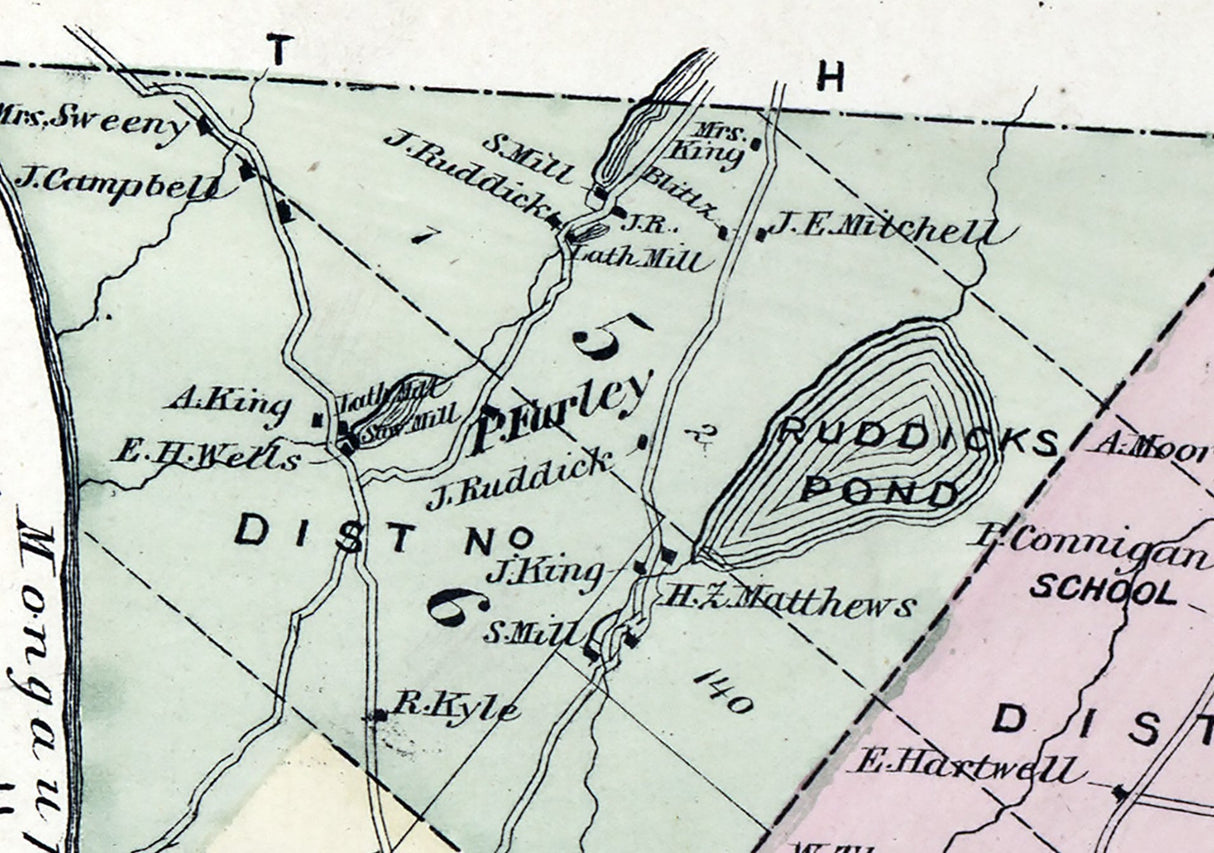 1875 Map of Forestburgh Township Sullivan County New York