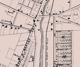 1857 Town Map of Franklin Mills Portage County Ohio