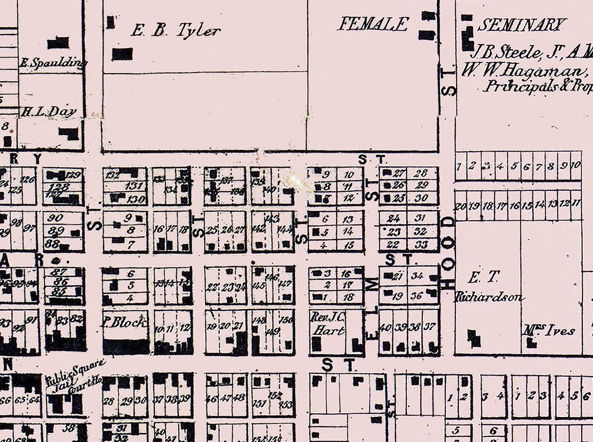 1857 Town Map of Ravenna Portage County Ohio