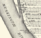 1858 Town Map of Beverly Washington County Ohio