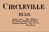 1858 Town Map of Circleville Pickaway County Ohio