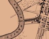 1858 Town Map of Circleville Pickaway County Ohio