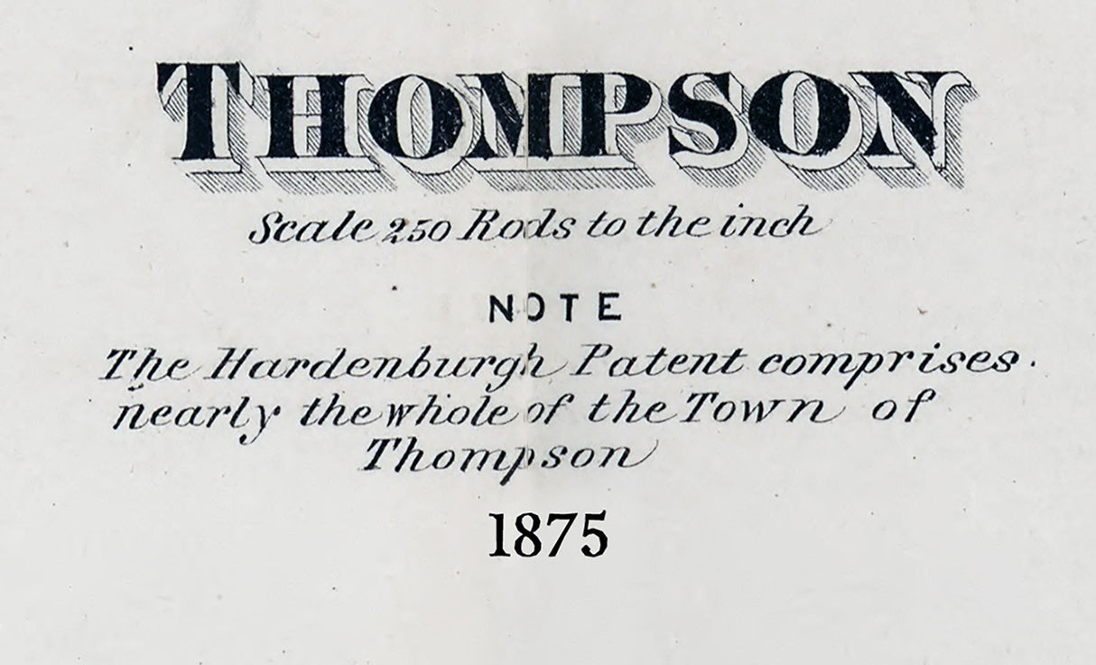 1875 Map of Thompson Township Sullivan County New York