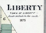 1875 Town Map of Liberty Sullivan County New York