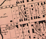 1858 Town Map of Tarlton Pickaway County Ohio