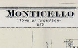 1875 Town Map of Monticello Sullivan County New York