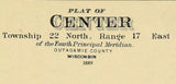 1889 Map of Center Township Outagamie County Wisconsin