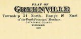 1889 Map of Greenville Township Outagamie County Wisconsin