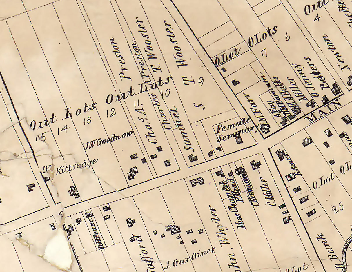 1859 Town Map of Norwalk Huron County Ohio