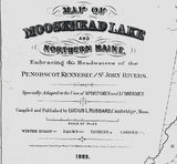 1883 Map of Moosehead Lake and Northern Maine Lakes