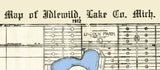 1912 Map of Lake Idlewild Lake County Michigan