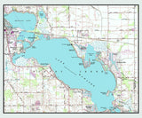 1994 Map of Lake Wawasee Kosciusko County Indiana