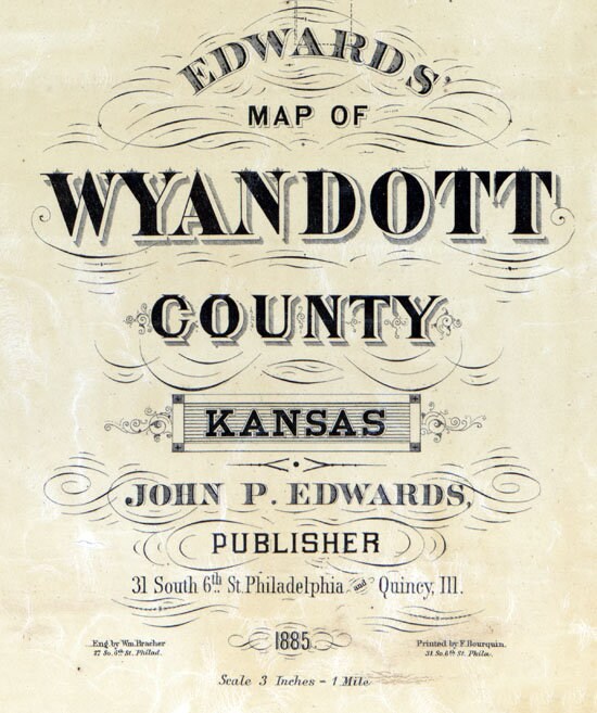1885 Farm Line Map of Wyandott County Kansas