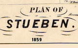 1859 Town Map of Stueben Huron County Ohio