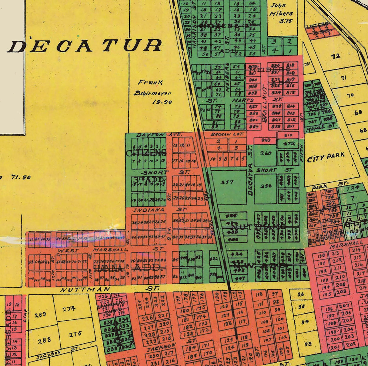 1908 Farm Line Map of Adams County Indiana