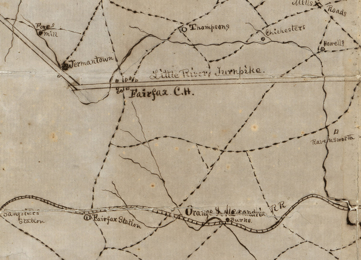 1861 Map of Fairfax County Virginia