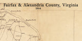 1864 Map of Fairfax and Alexandria County Virginia