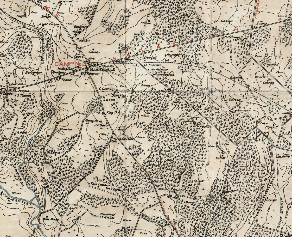 1904 Map of Prince William and Fairfax County Virginia