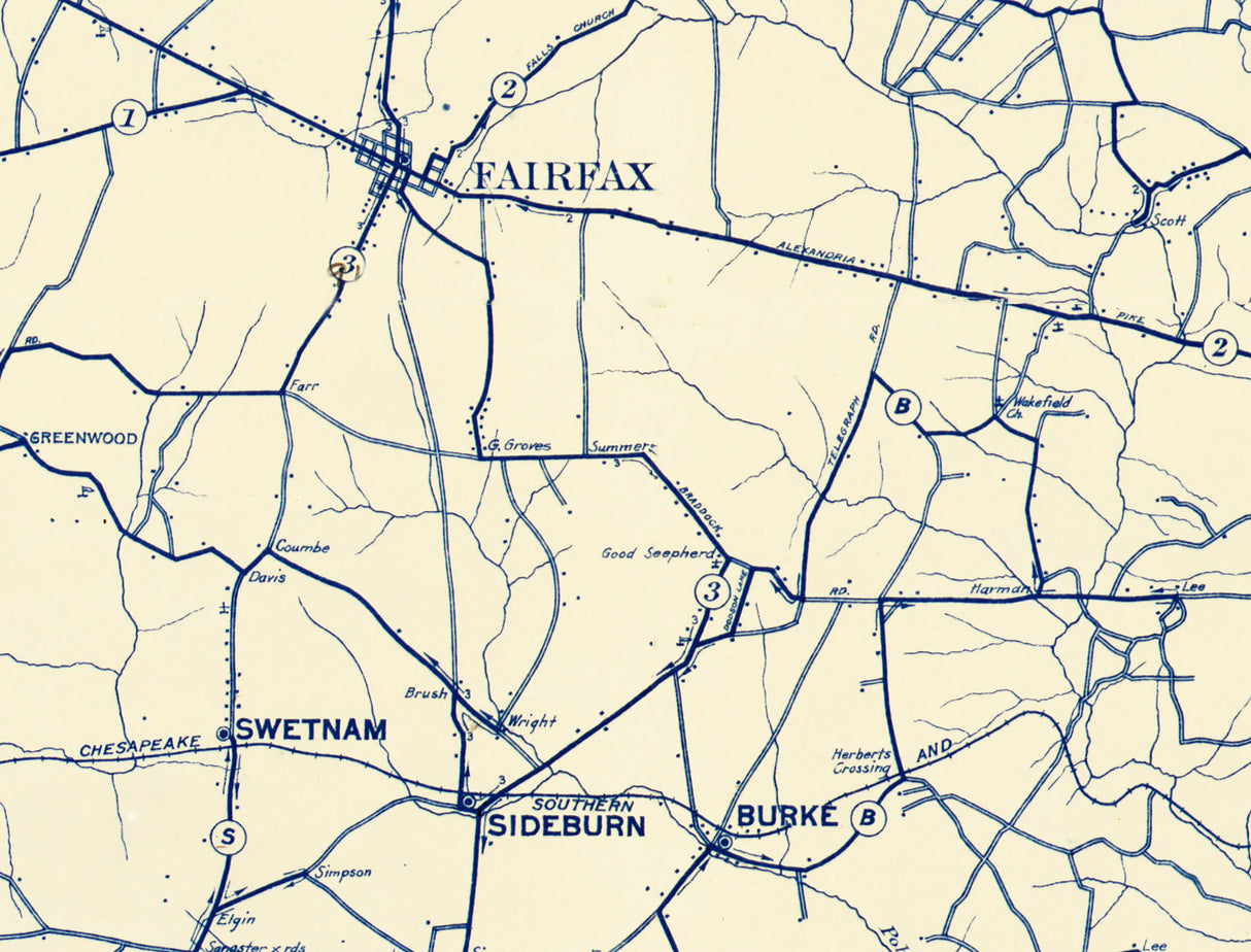 1912 Map of Fairfax County Virginia