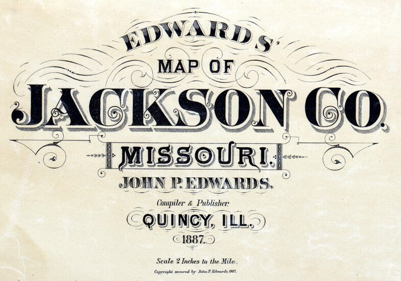 1887 Farm Line Map of Jackson County Missouri Kansas City