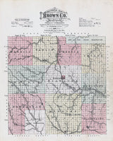 1887 Map of Brown County Kansas Hamlin Hiawatha