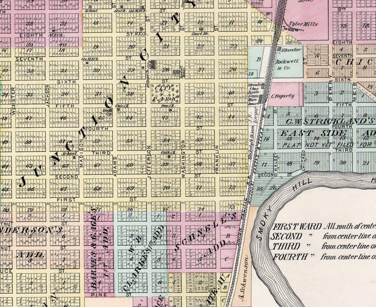 1897 Map of Geary County Kansas Junction City