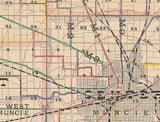 1903 Map of Delaware County Indiana