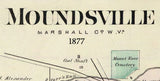 1877 Map of Moundsville Marshall County West Virginia